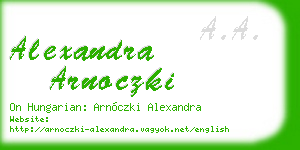alexandra arnoczki business card